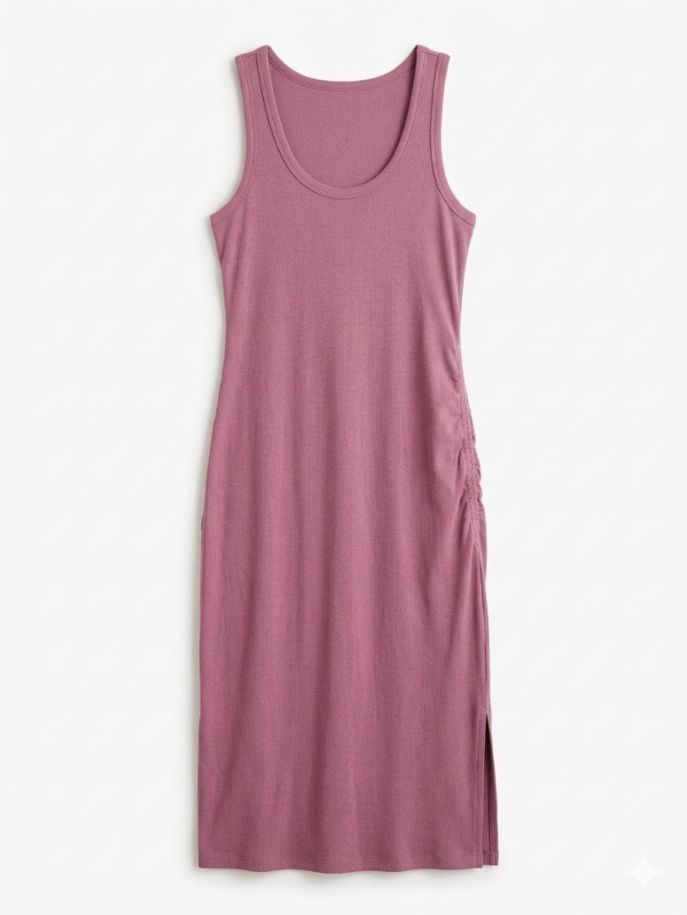 J.Crew Ruched Ribbed Tank Midi Dress